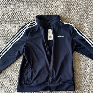 Adidas Navy Track Jacket with White Stripes